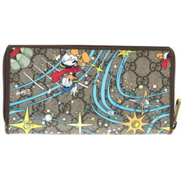 Gucci Disney Donald Duck Coin Wallet GG Supreme Interlocking Zip Double - Picture 2 of 10